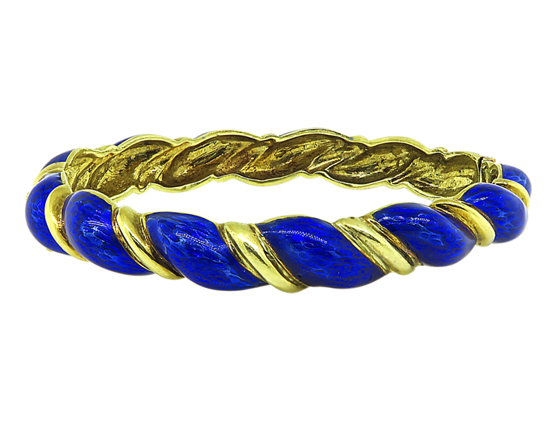 Vintage Enamel Gold Bangle