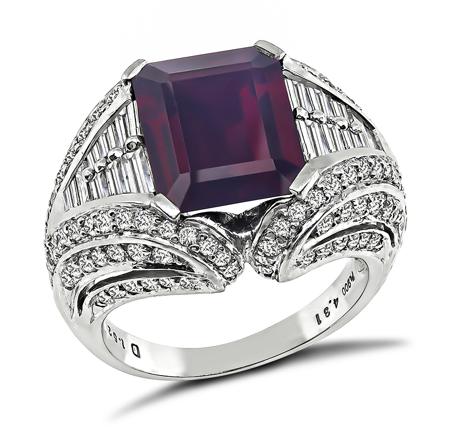 Estate 4.31ct Garnet 1.52ct Diamond Cocktail Ring