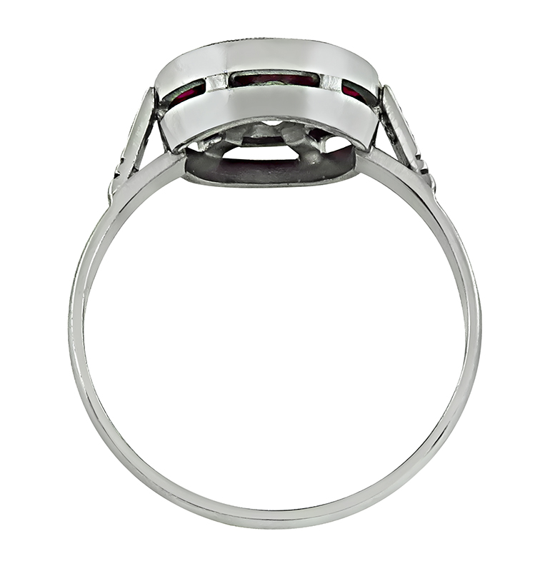 GIA Certified 0.69ct Diamond Ruby Halo Engagement Ring