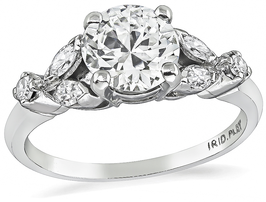 Estate GIA Certified 0.89ct Diamond Engagement Ring