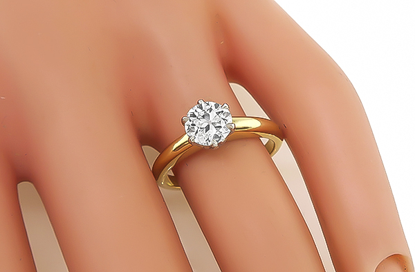 Estate GIA Certified 0.98ct Diamond Solitaire Engagement Ring