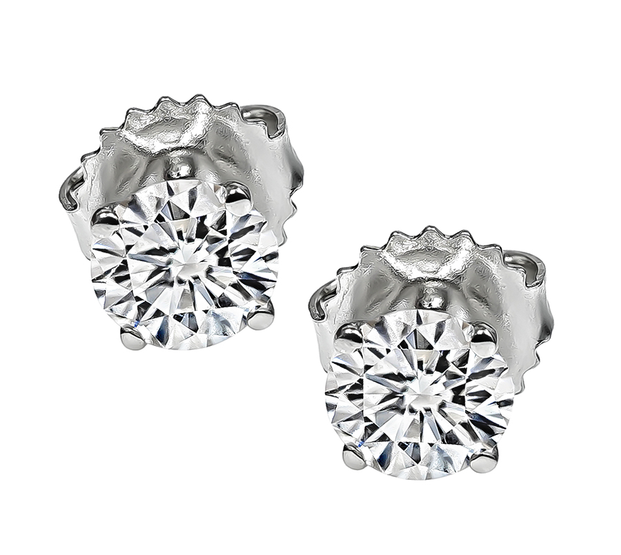 GIA Certified 0.52ct and 0.49ct Diamond Stud Earrings