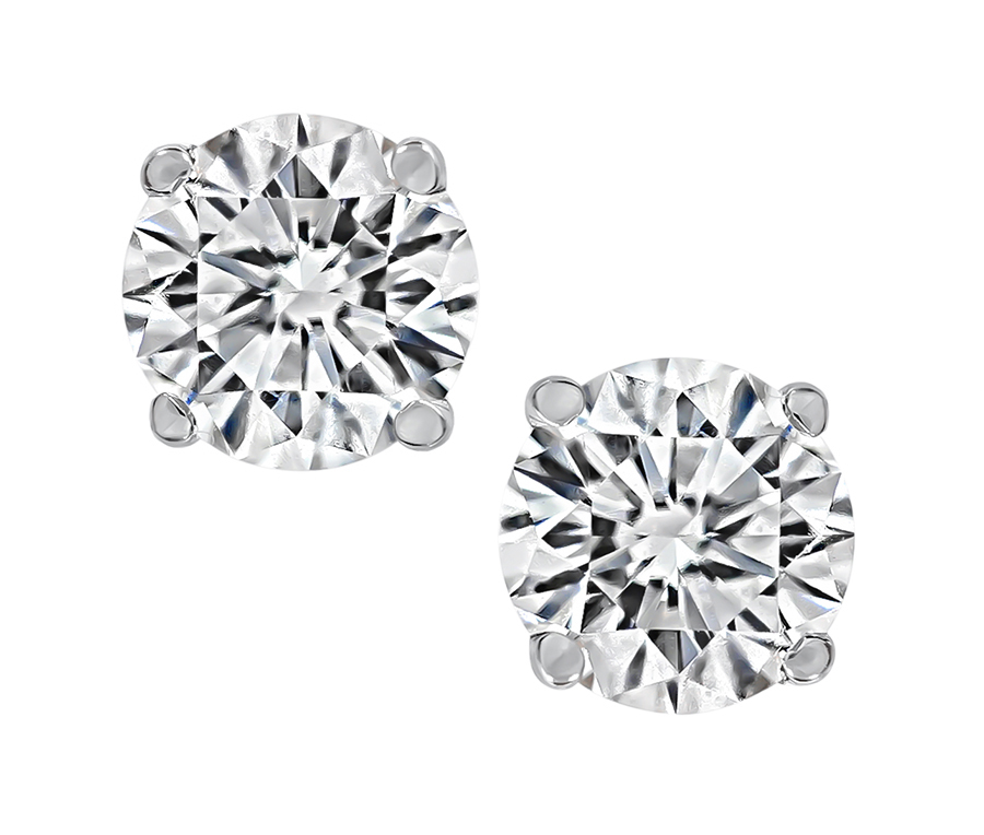 GIA Certified 0.52ct and 0.49ct Diamond Stud Earrings