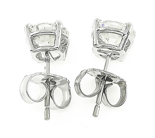 Estate GIA 1.05ct and 1.03ct Diamond Stud Earrings