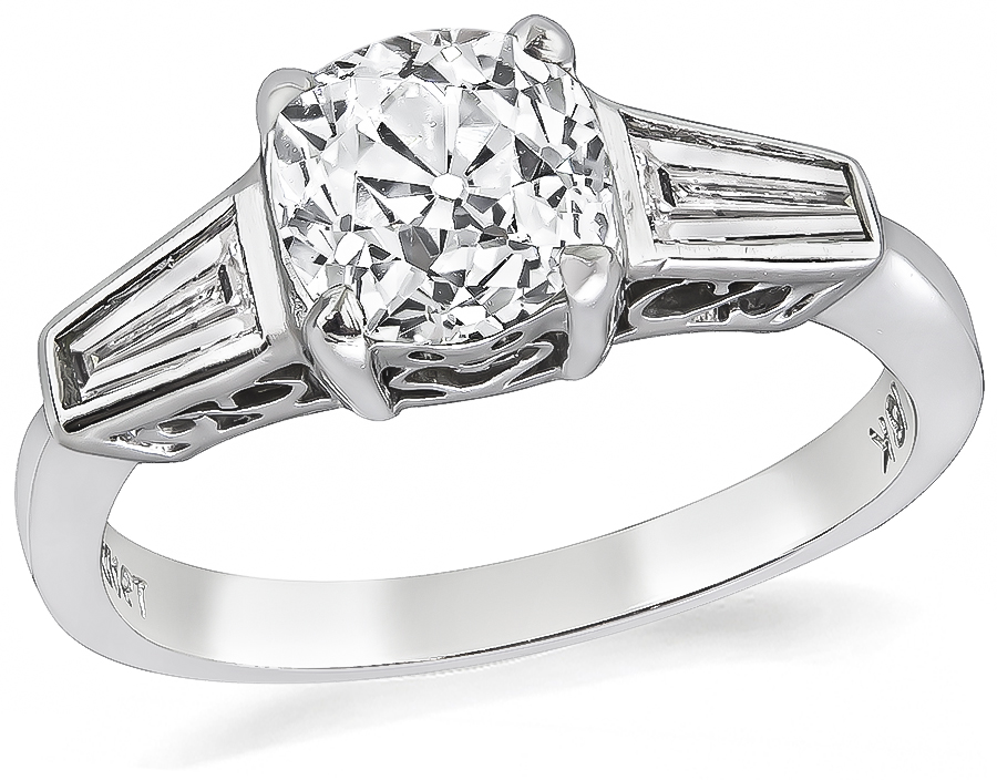 Estate GIA Certified 1.05ct Diamond Engagement Ring