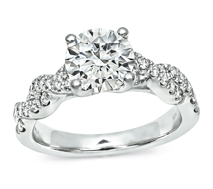 Estate GIA Certified 1.05ct Diamond Engagement Ring