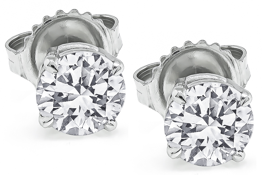 Estate GIA Certified 1.06cttw Diamond Stud Earrings