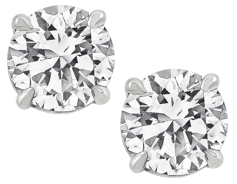 Estate GIA Certified 1.06cttw Diamond Stud Earrings