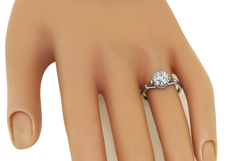 Estate GIA Certified 1.08ct Diamond Engagement Ring