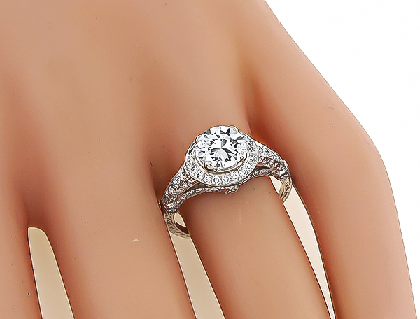 Estate GIA Certified 1.09ct Diamond Engagement Ring