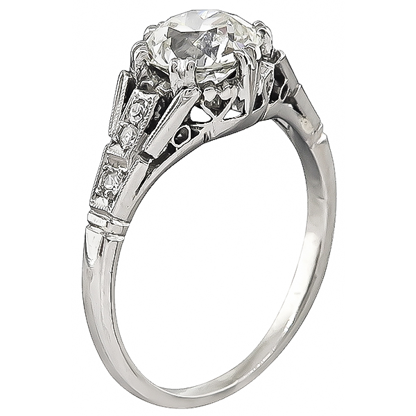 Estate GIA Certified 1.09ct Diamond Engagement Ring