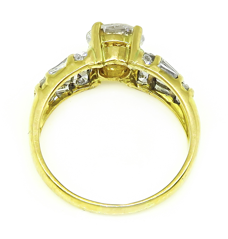 Estate GIA Certified 1.10ct Diamond Gold Engagement Ring