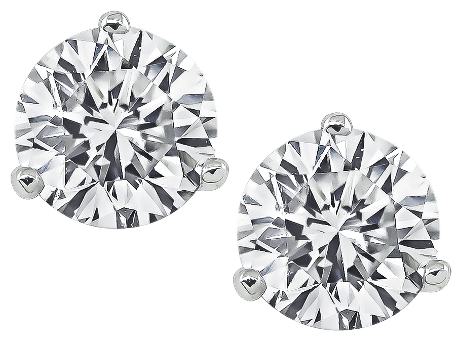 Estate GIA Certified 1.15cttw Diamond Stud Earrings