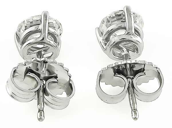 Estate GIA Certified 1.15cttw Diamond Stud Earrings