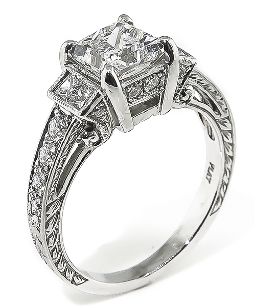 Estate GIA Certified 1.21ct Diamond Engagement Ring