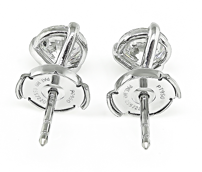 Estate GIA Certified 1.26cttw Diamond Stud Earrings