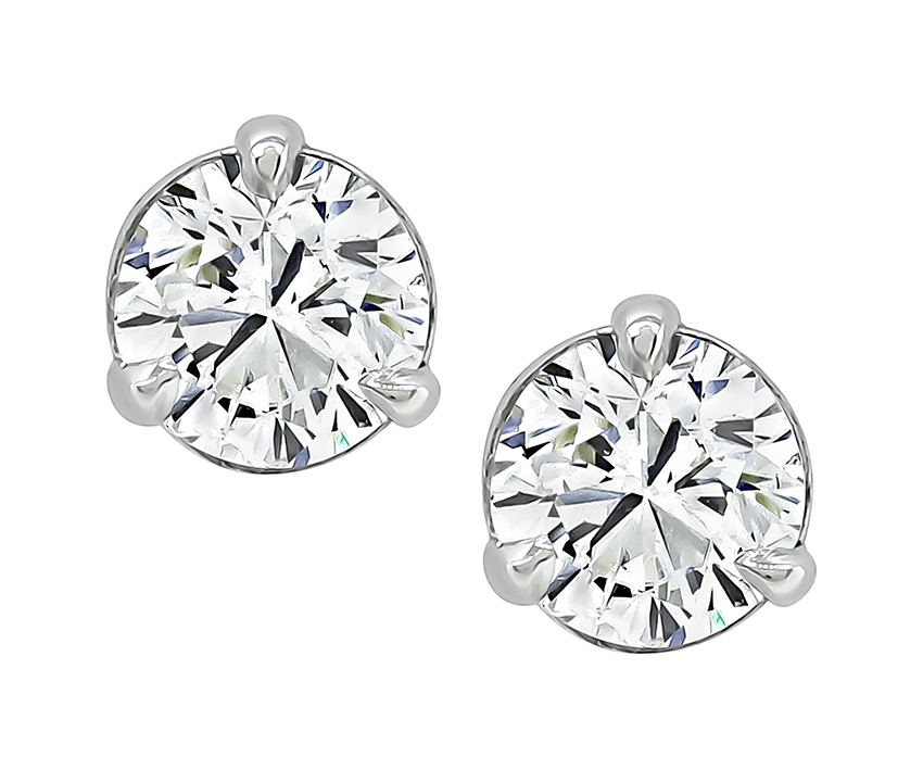Estate GIA Certified 1.26cttw Diamond Stud Earrings