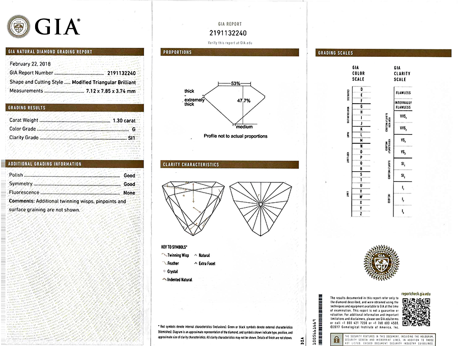 Estate GIA Certified 1.30ct Diamond Pendant Necklace
