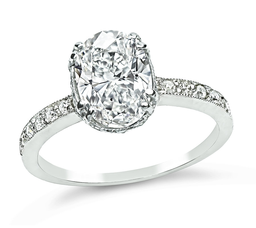 Estate GIA Certified 1.36ct Diamond Engagement Ring