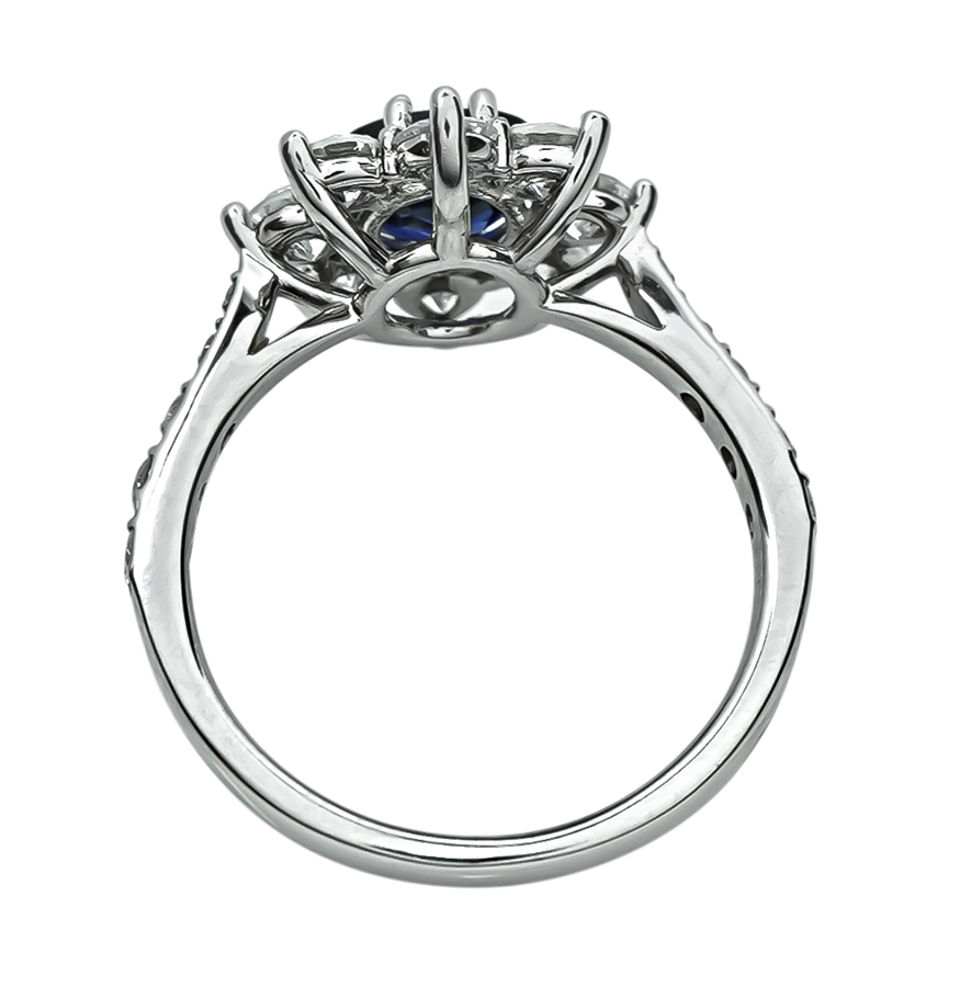 Estate 1.36ct Sapphire 1.30ct Diamond Ring