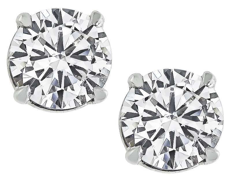 GIA Certified 1.41cttw Diamond Stud Earrings