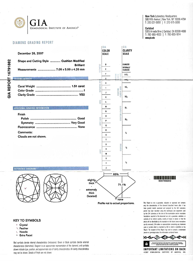 Estate GIA Certified 1.51ct Diamond Engagement Ring