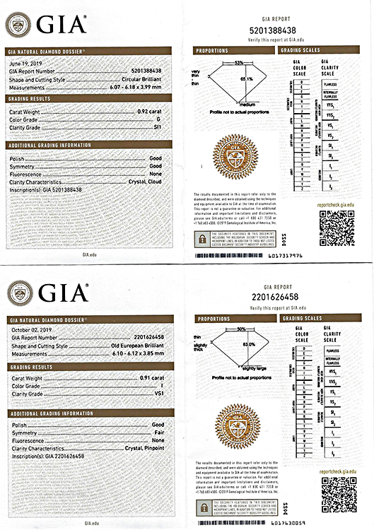 Estate GIA Certified 1.83ct Diamond Earrings