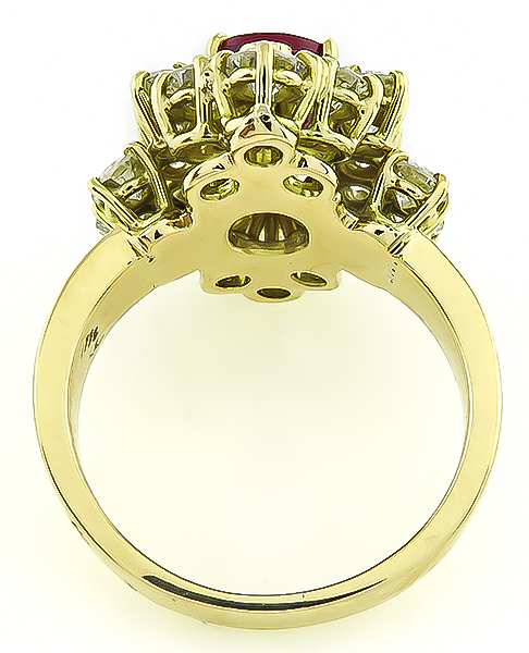 Estate GIA Certified 1.88ct Natural Ruby 2.00ct Diamond Ring