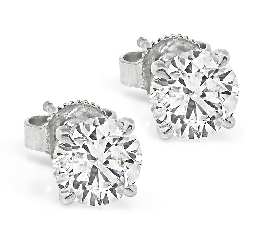Estate GIA Certified 1.92cttw Diamond Stud Earrings