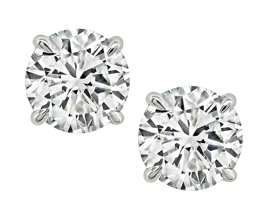 Estate GIA Certified 2.00cttw Diamond Stud Earrings