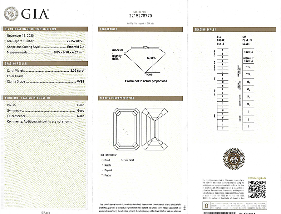 Estate GIA Certified 2.02ct Diamond Engagement Ring