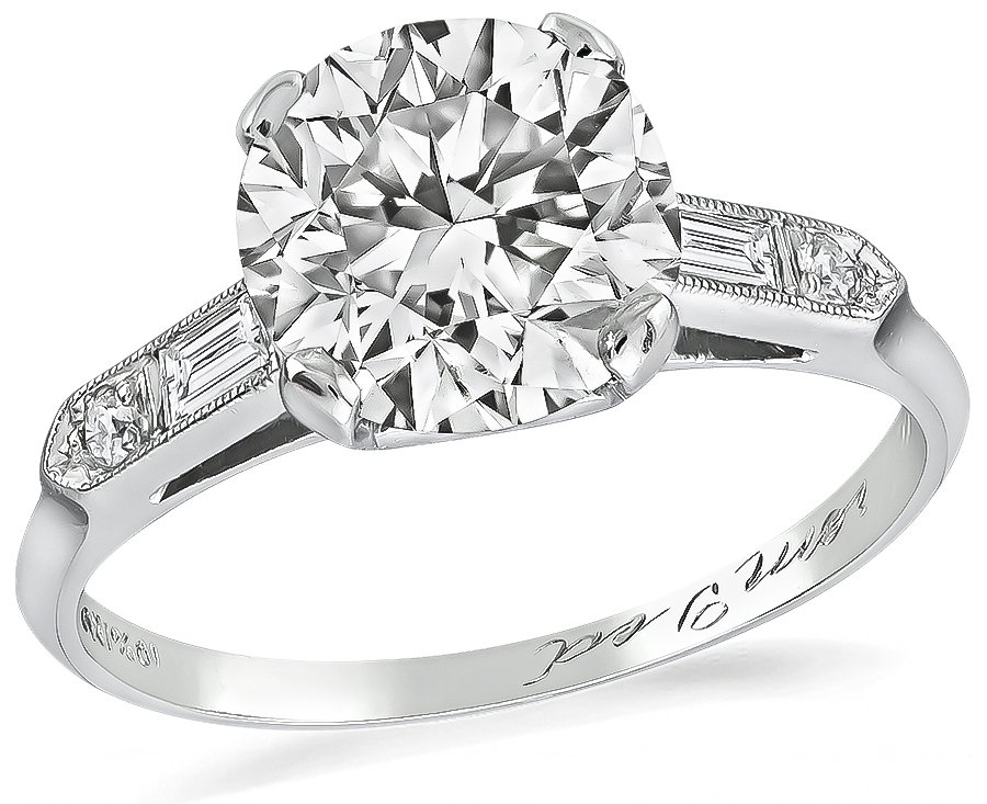 Estate GIA Certified 2.03ct Diamond Engagement Ring