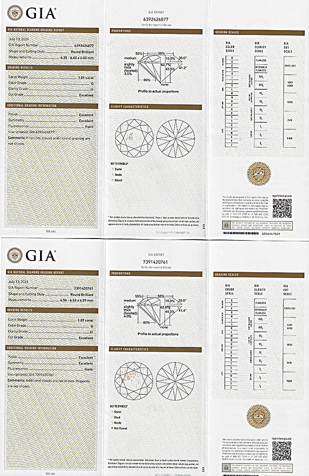 Estate GIA Certified 2.08cttw Diamond Stud Earrings