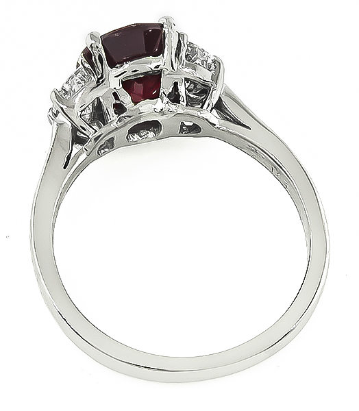 Estate GIA Certified 2.09ct Ruby 0.70ct Diamond Engagement Ring