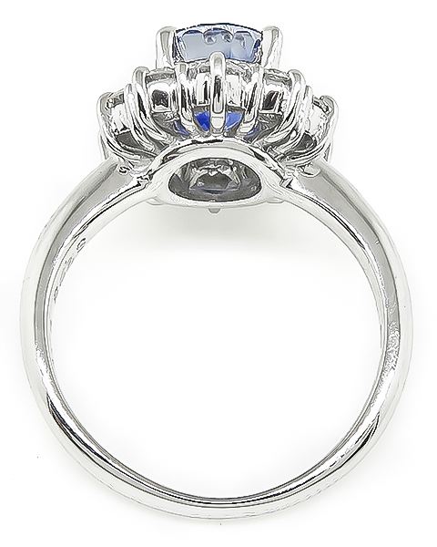 GIA 2.25ct Sapphire Diamond Engagement Ring