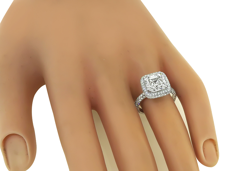 Estate GIA Certified 4.01ct Diamond Engagement Ring