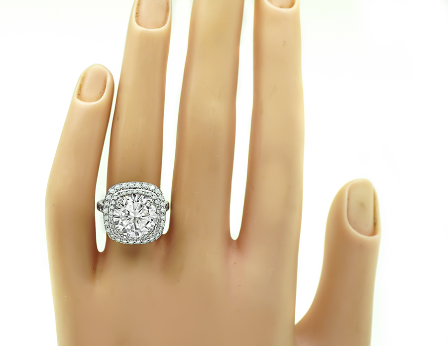 Estate GIA Certified 4.20ct Diamond Engagement Ring