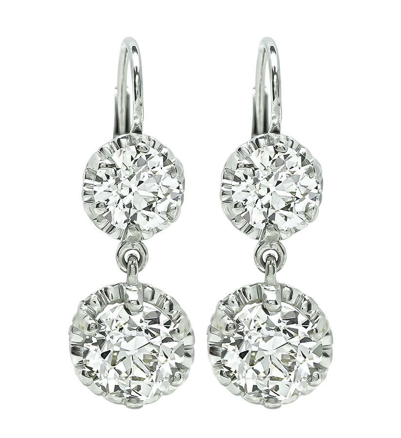 Vintage GIA Certified 5.22cttw Diamond Earrings