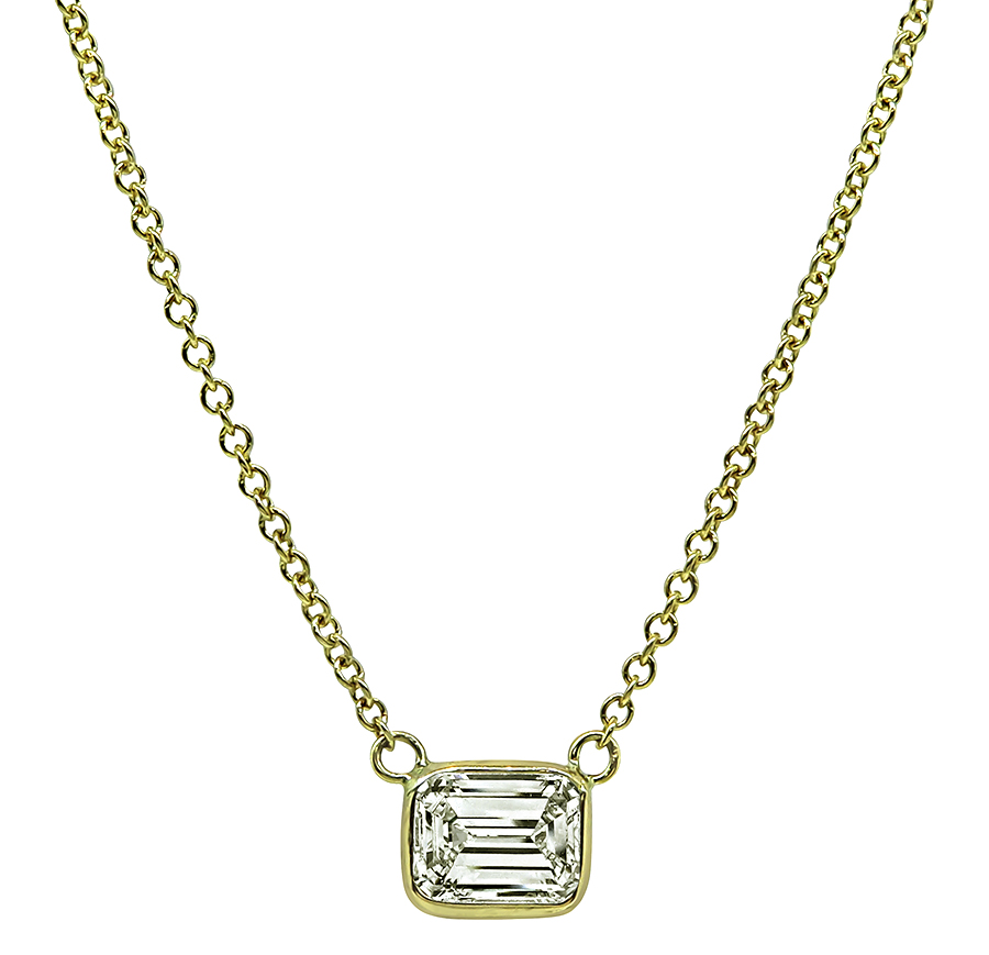 Estate GIA 1.01ct Diamond Pendant Necklace