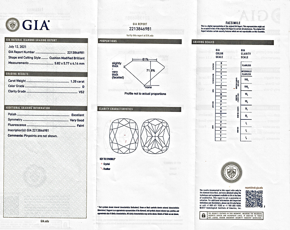 Estate GIA Certified 1.20ct Diamond Engagement Ring