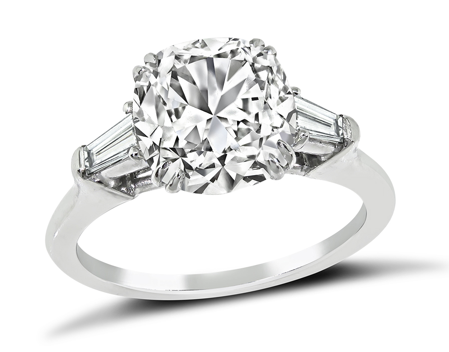 Estate GIA Certified 2.18ct Diamond Engagement Ring