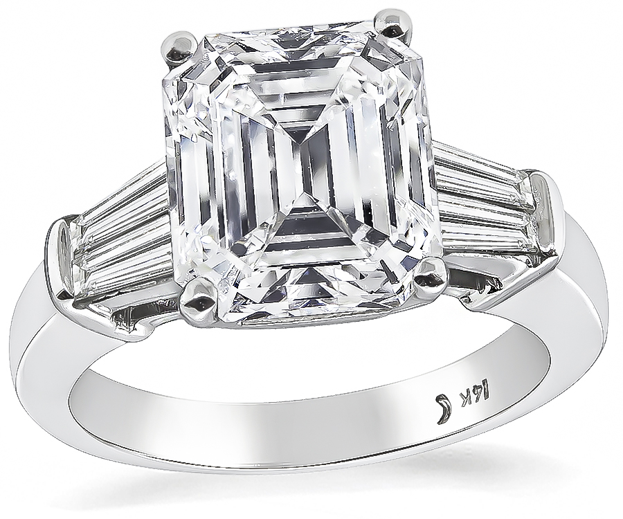 Estate GIA Certified 3.30ct Diamond Engagement Ring