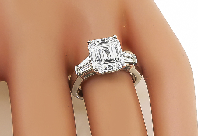 Estate GIA Certified 3.30ct Diamond Engagement Ring