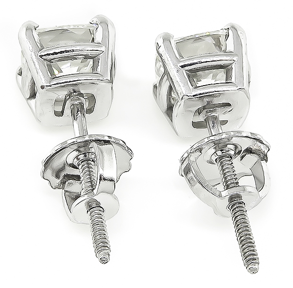 Estate GIA Certified 2.00cttw Diamond Stud Earrings