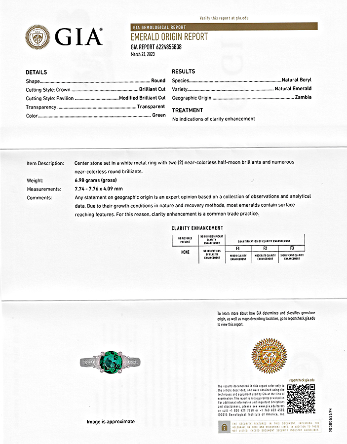 Estate Emerald Diamond Engagement Ring