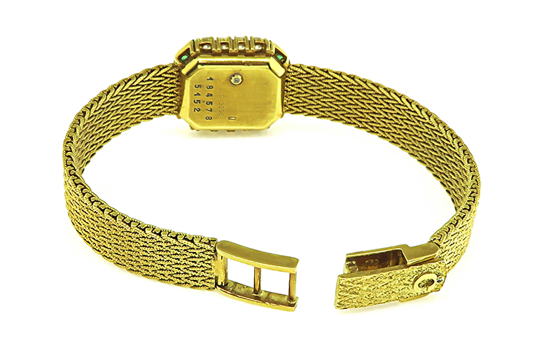 Estate Chopard 0.80ct Diamond Emerald Yellow Gold Watch