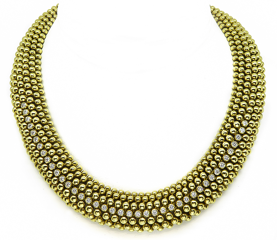 Estate Tresor 2.80ct Diamond Gold Necklace