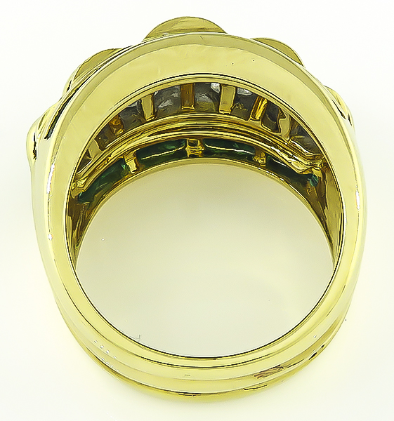 Estate 1.97ct Diamond 0.85ct Emerald Ring