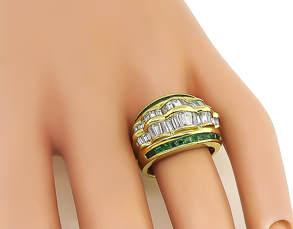 Diamond Emerald Gold Ring