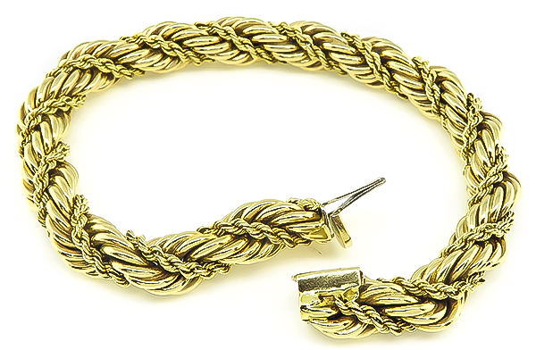 Estate Tiffany & Co Gold Twisted Rope Bracelet